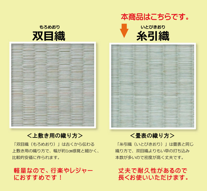 熊本県八代産い草使用のい草上敷きカーペット糸引織 立山(たてやま) 江戸間・本間・三六間・団地間・六一間