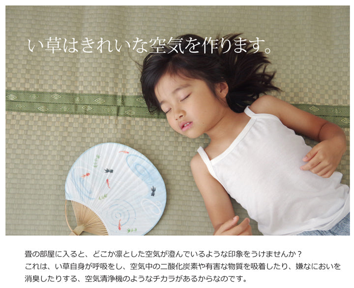 熊本県八代産い草使用のフリーカットできるい草上敷きカーペット市松織 不知火(しらぬい) 裏面ウレタン 江戸間・本間・三六間・団地間