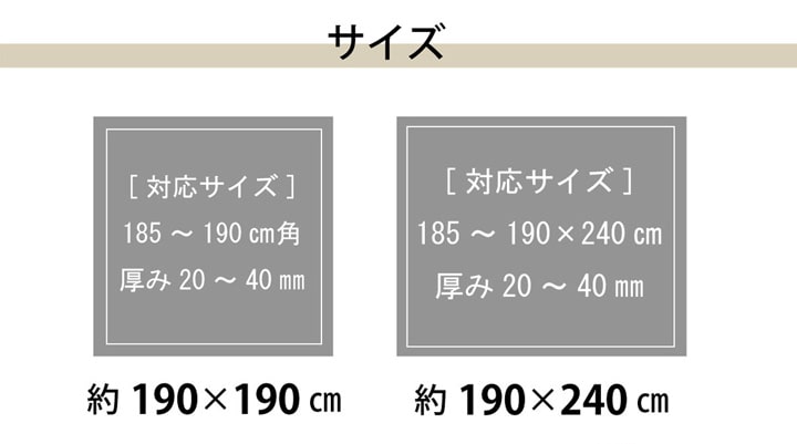 国産綿入れマイクロファイバーラグふっくら敷きカーペット フィーラ 約190×190cm(ボックスタイプ)