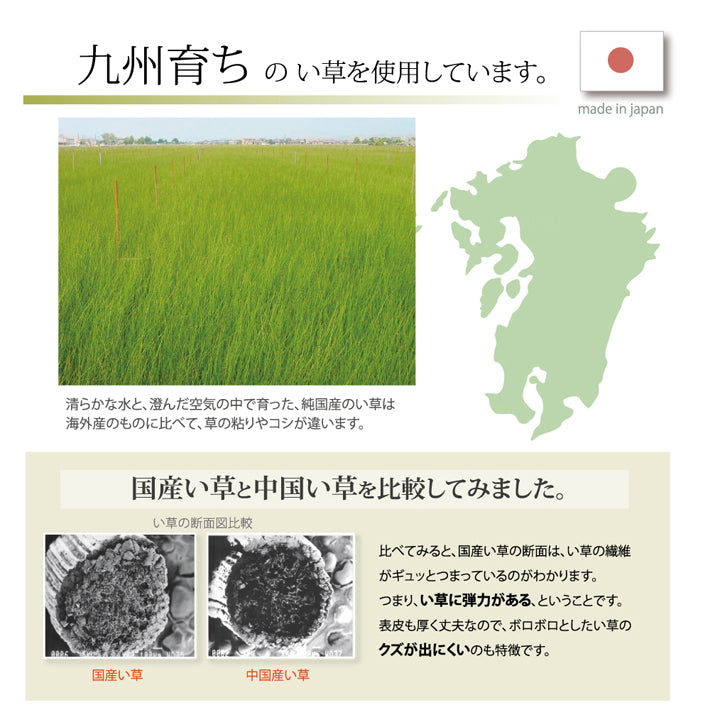 い草を使用したやわらかい肌触りの33目織りで仕上げたベビーサイズい草シーツ「さわやかJr」