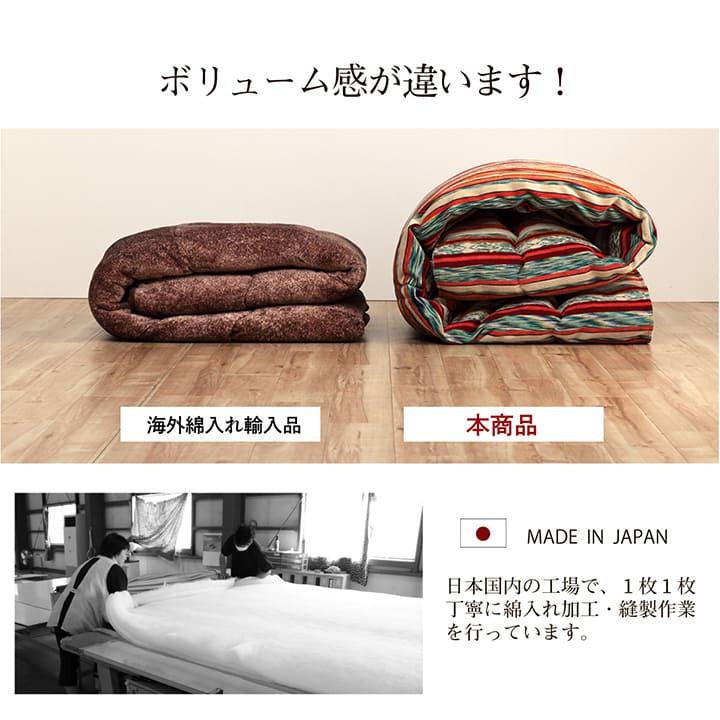トルコ製ジャガード織りと日本の綿入れ加工をあわせたこたつ掛け布団