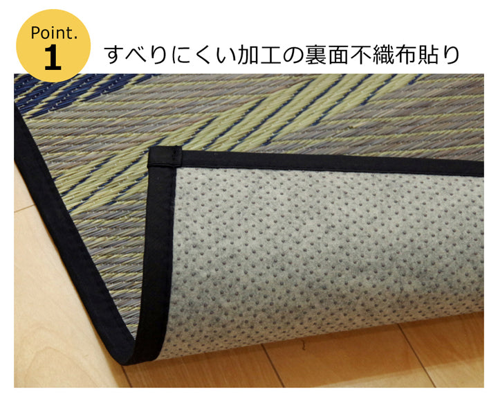 シンプルなボーダーでスタイリッシュない草ラグカーペット NSボーダー