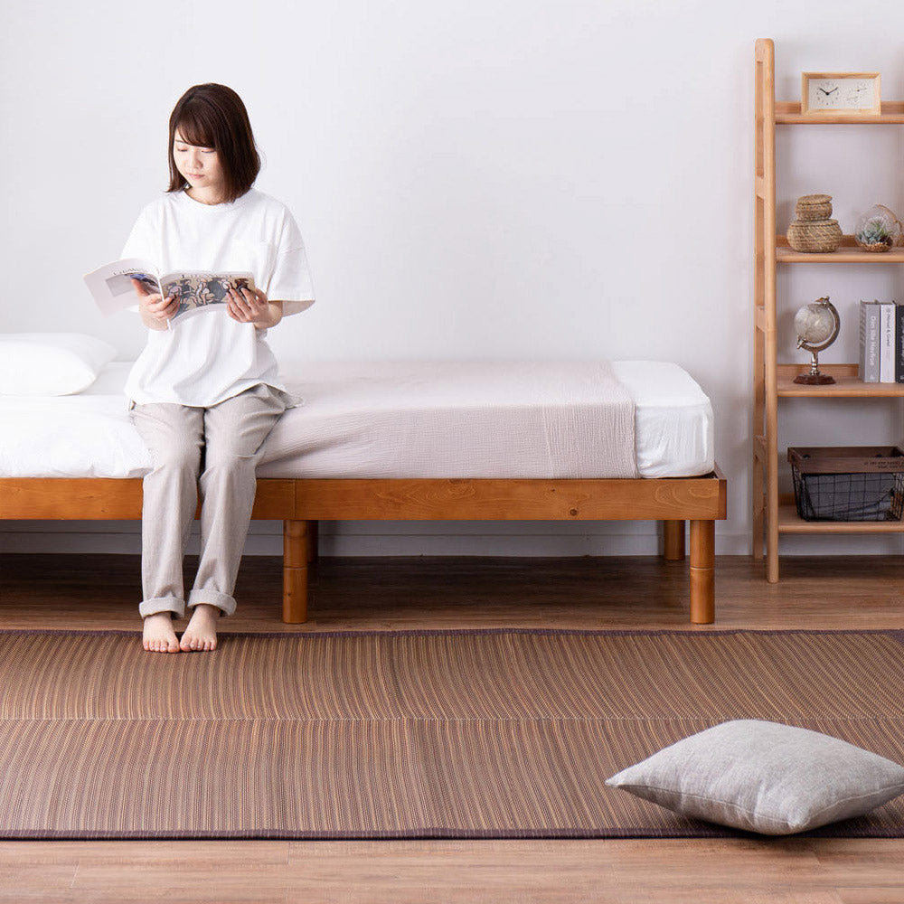 複数の染めい草を使用したシンプルでナチュラルなデザインのい草ラグ 南風