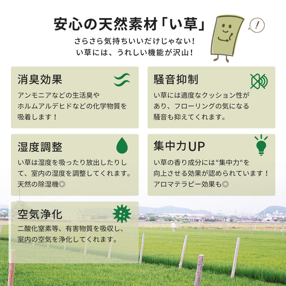 上質な国産い草のみを使用した国産のい草ラグ(うきょう)
