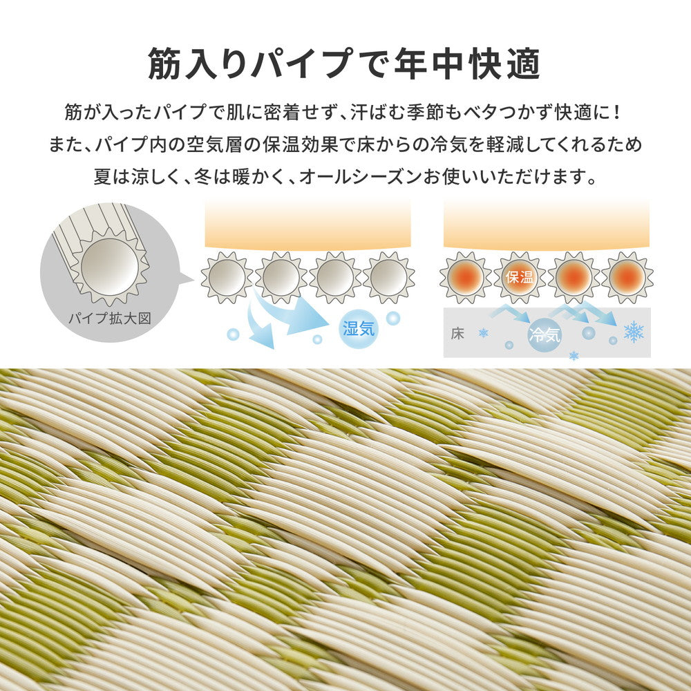 見た目はまるでい草!洗える素材のい草風カーペット ルイス
