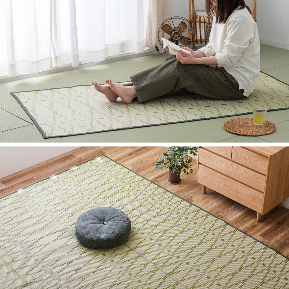 見た目はまるでい草!洗える素材のい草風カーペット やなぎ
