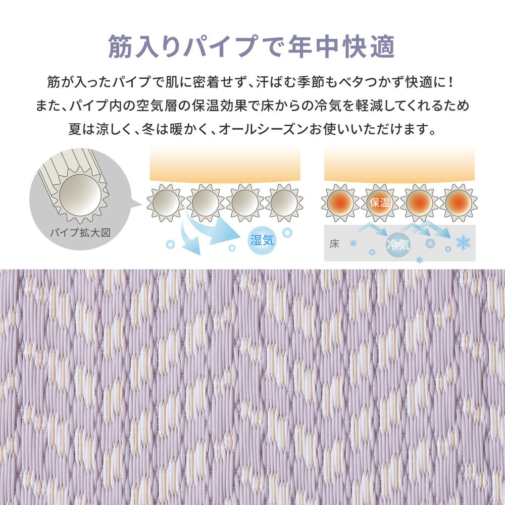 パステルカラーがかわいい水洗い出来るPP素材のい草風カーペット パスラッシュ