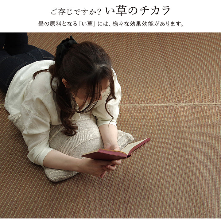お部屋に合わせて好きな色を選べる無地調の純国産い草ラグ カーペット