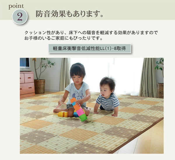 防音性純国産ふっくらい草ラグ カーペット STクレスタ