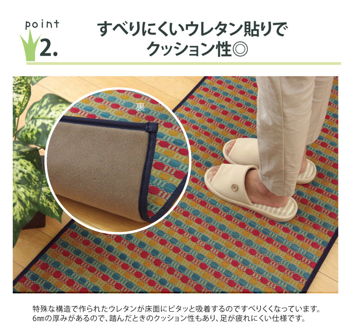 汚れにくくシミになりにくい、い草のキッチンマット ドロップ