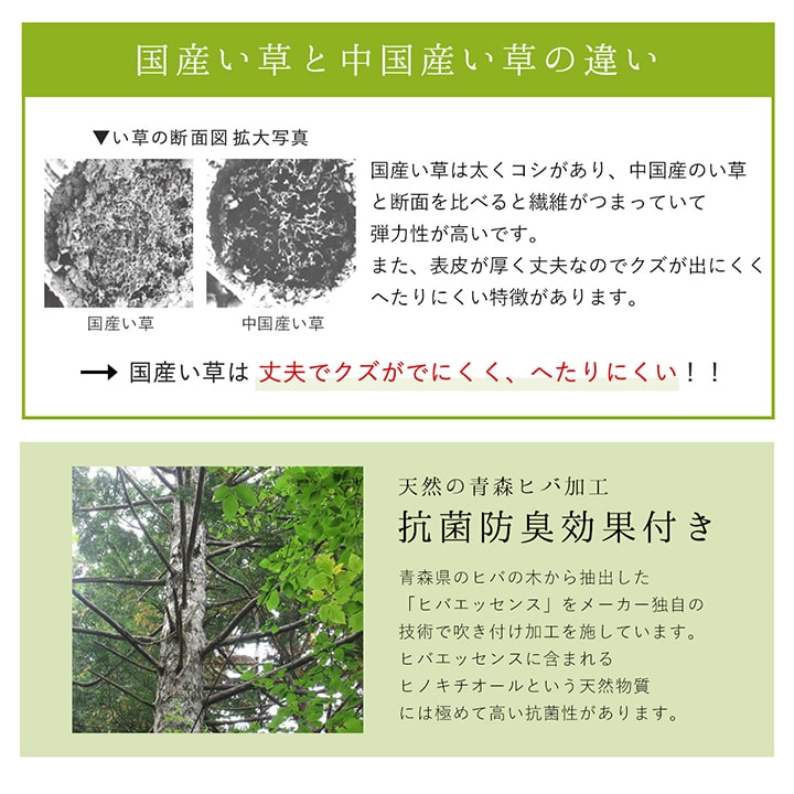 シンプルでモダンな市松柄の純国産い草ラグ カーペット 裏面:不織布タイプ