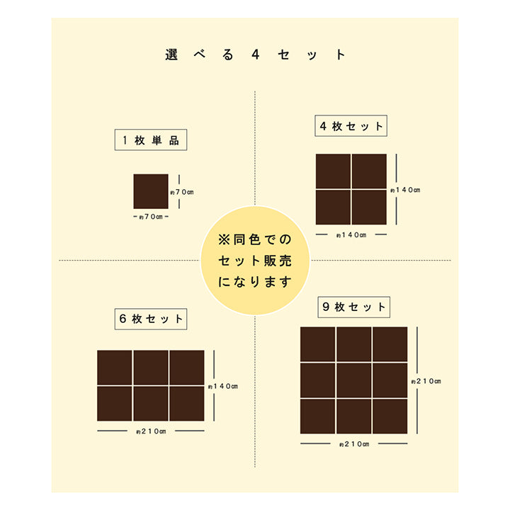 日本製水拭きできるポリプロピレン 置き畳 ユニット畳 約70×70cm 単品