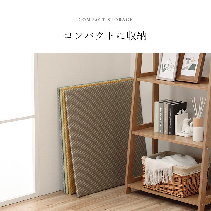 織で表現されたデザインの届いたら床に置くだけで畳のスペースができあがるユニット畳(置き畳)ミーサ