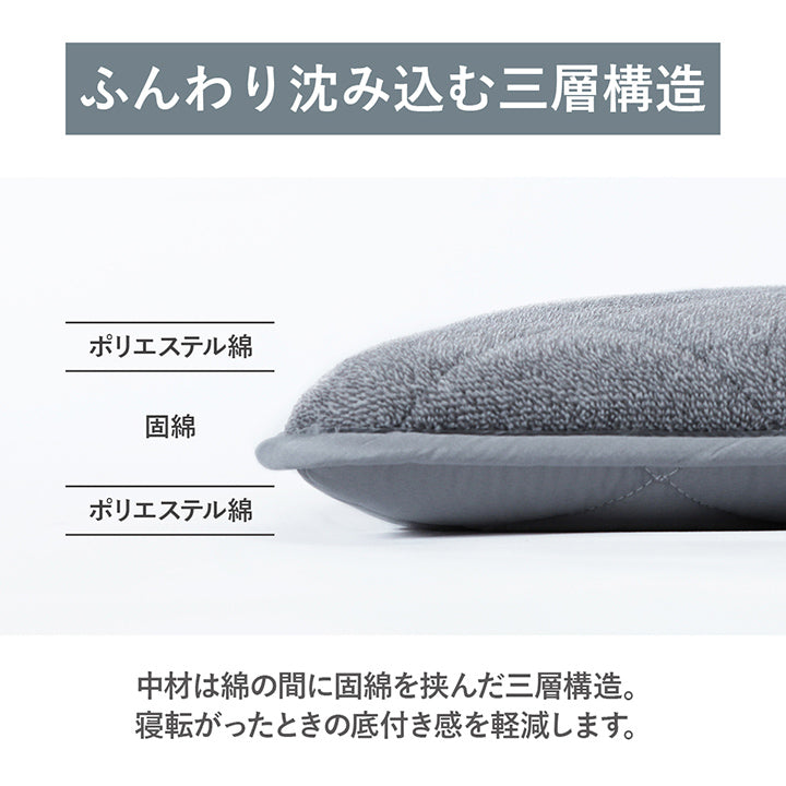コーデュロイ風 あったか三層キルティング洗える3層ボリューム長座布団 コーディー