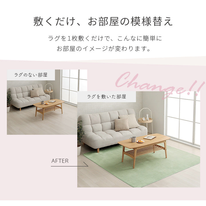 生地に抗菌・防臭加工を施した、なめらかタッチの洗えるサイズ豊富な円形サイズもあるラグカーペット ピオニー2