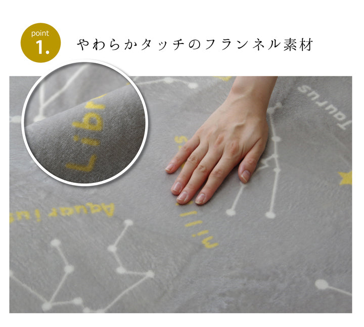 抗菌・防臭 ウォッシャブル フランネル ホットカーペットカバー対応ラグ『WSミリオン RUG」