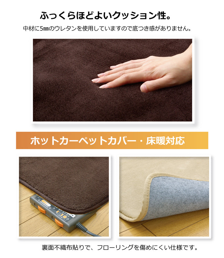 超極細繊維のフランネル素材を使用したしっとり、なめらかタッチカーペット フランアイズ