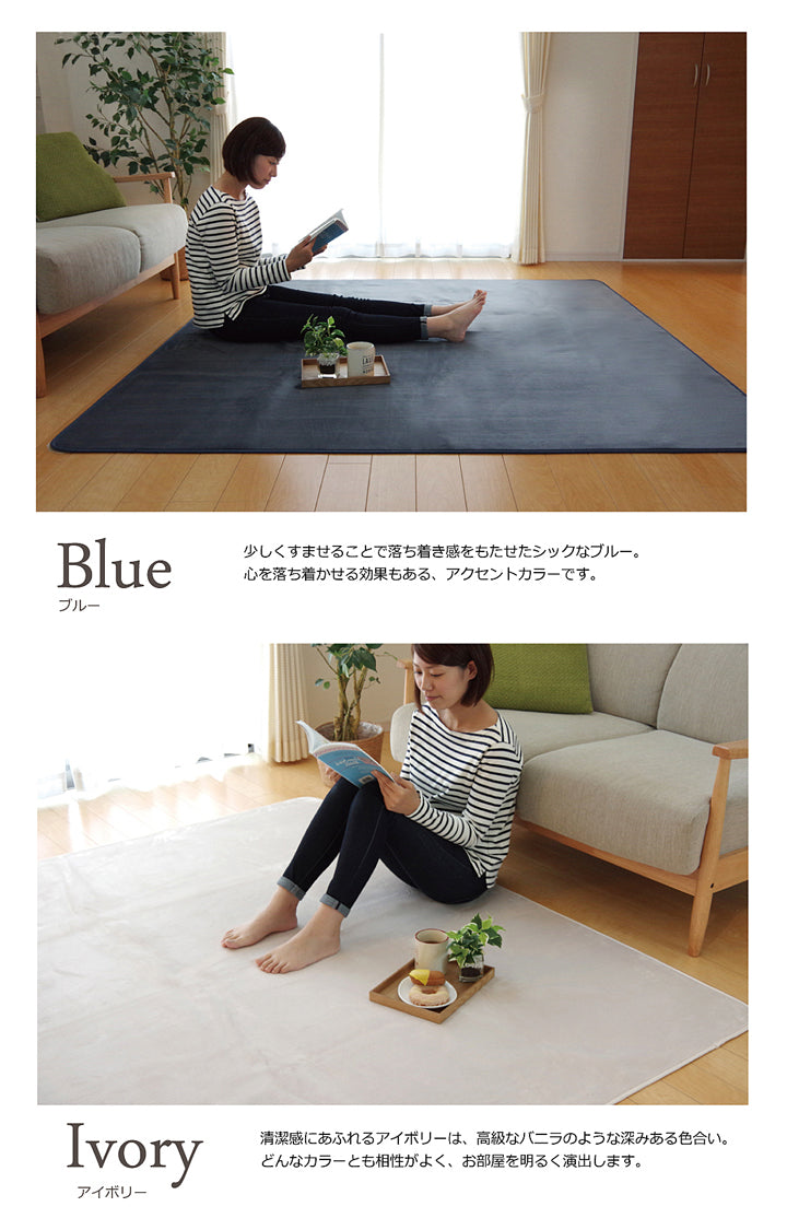 生地に抗菌・防臭加工を施した、なめらかタッチのラグカーペット ピオニー