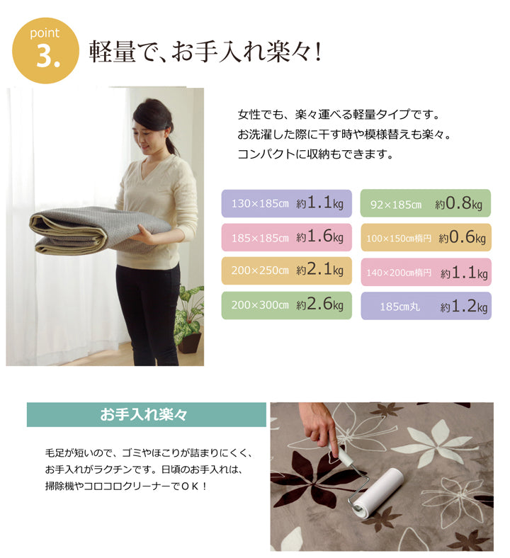 サラッとして柔らかい、なめらかタッチラグ プランタ