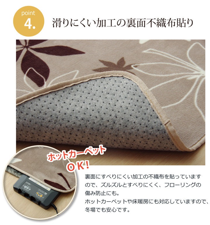 サラッとして柔らかい、なめらかタッチラグ プランタ