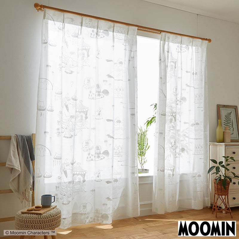 【MOOMIN ムーミン】結婚のお祝いで船に浮かぶエピックシーン EPIC - エピック ホワイト 幅100×丈133~198cm(1枚入)