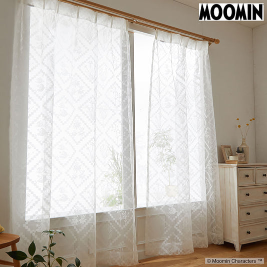 【MOOMIN ムーミン】ムーミン谷の植物の中を走り抜けるちびのミイ HISHIGATA - ヒシガタ 幅100×丈133~198cm(1枚入)