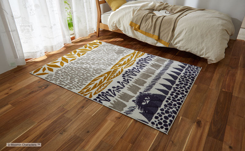 【MOOMIN ムーミン】ジャングルに隠れているのはいたずら好きなスティンキーラグ BOTANISE RUG - ボタニスラグ イエロー