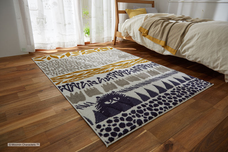 【MOOMIN ムーミン】ジャングルに隠れているのはいたずら好きなスティンキーラグ BOTANISE RUG - ボタニスラグ イエロー
