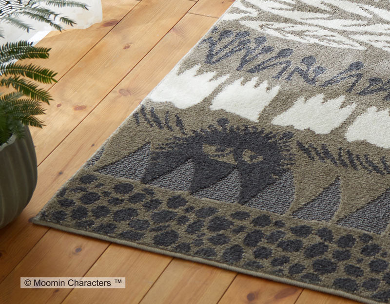 【MOOMIN ムーミン】ジャングルに隠れているのはいたずら好きなスティンキーラグ BOTANISE RUG - ボタニスラグ グレージュ