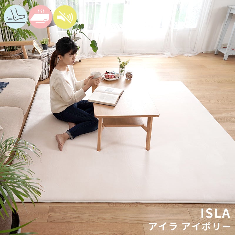 極上のもっちりボリュームで防音効果も!低反発×高反発フランネルラグラグ Isla - アイラ