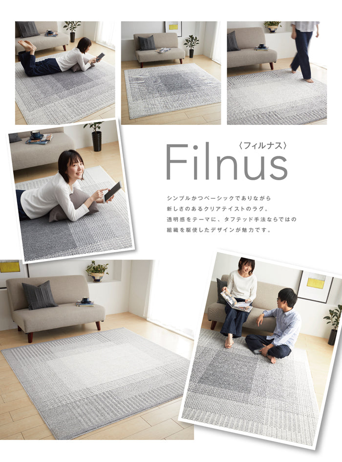 北欧テイスト透明感のあるシンプル防ダニリビングラグ Filnus - フィルナス