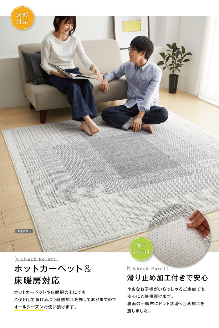 北欧テイスト透明感のあるシンプル防ダニリビングラグ Filnus - フィルナス