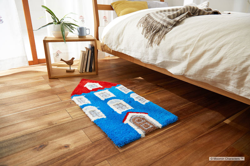 【MOOMIN ムーミン】みんなが集まるムーミン屋敷の玄関マット MOOMIN HOUSE MAT - ムーミンハウスマット ブルー