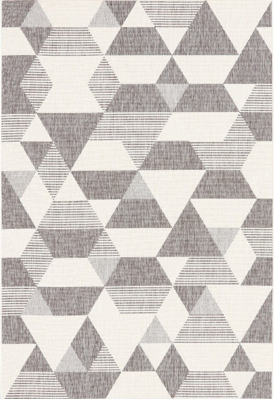 ジオメトリックなパターンを濃淡ストライプでデザインしたウィルトン織りカーペット Wald - ウォールド
