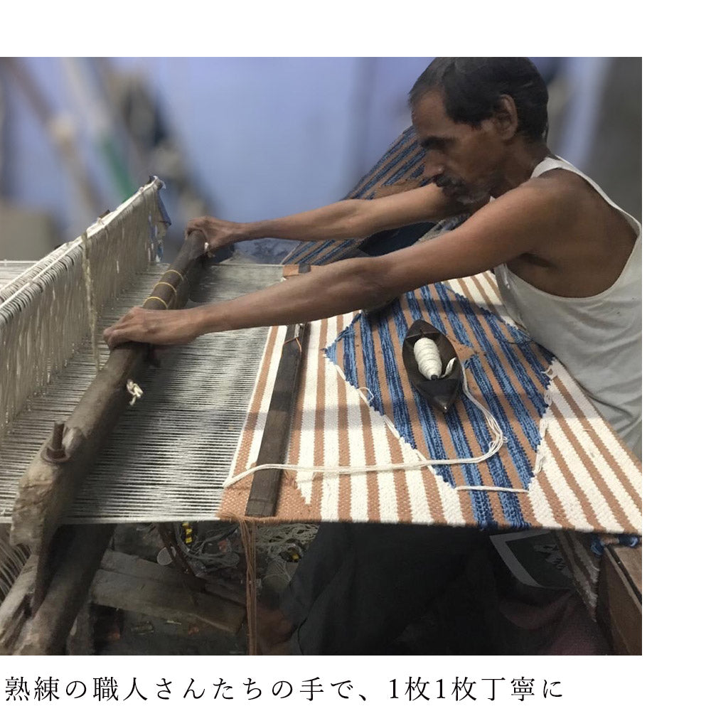 コットン&ウールネイティブデザインラグ 100×140cm