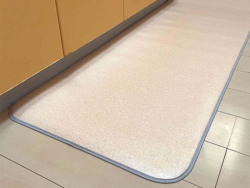 汚れても拭き取るだけでキレイ!はっ水・抗菌・防炎機能付きキッチンマット幅100cmタイプ<Drawl - ドロールオレンジ>