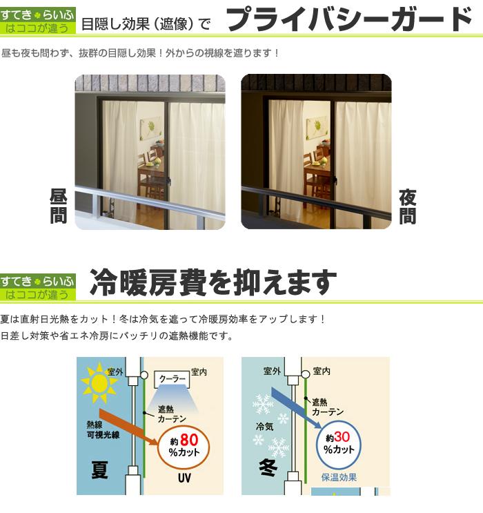 目隠し効果でプライバシーガード!さらに遮熱効果つきの遮像レースカーテン!エコリエ ecolier(1枚入り)