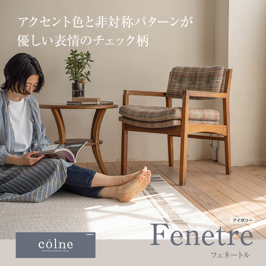 シンプルでおしゃれなナチュラルデザインの洗える防ダニ加工ラグ Fenetre - フェネートル