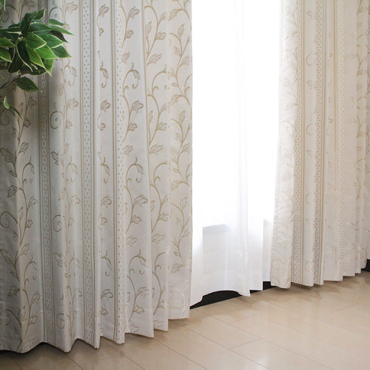 【裏地付き】形状記憶付き遮光カーテン Rudy - ルディー アイボリー(1枚入り)