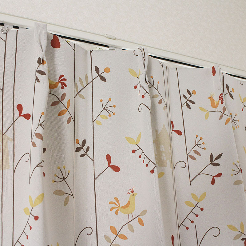 木にとまる小鳥のイラストがかわいい1級遮光カーテン幅100×丈135~200cm(2枚入) Twinkle Birds - トウィンクル バーズ