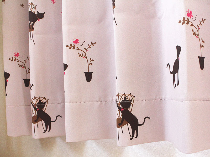 かわいい猫ちゃんがいっぱい2級遮光カーテン Cats Cats Cats - キャッツキャッツキャッツ ピンク