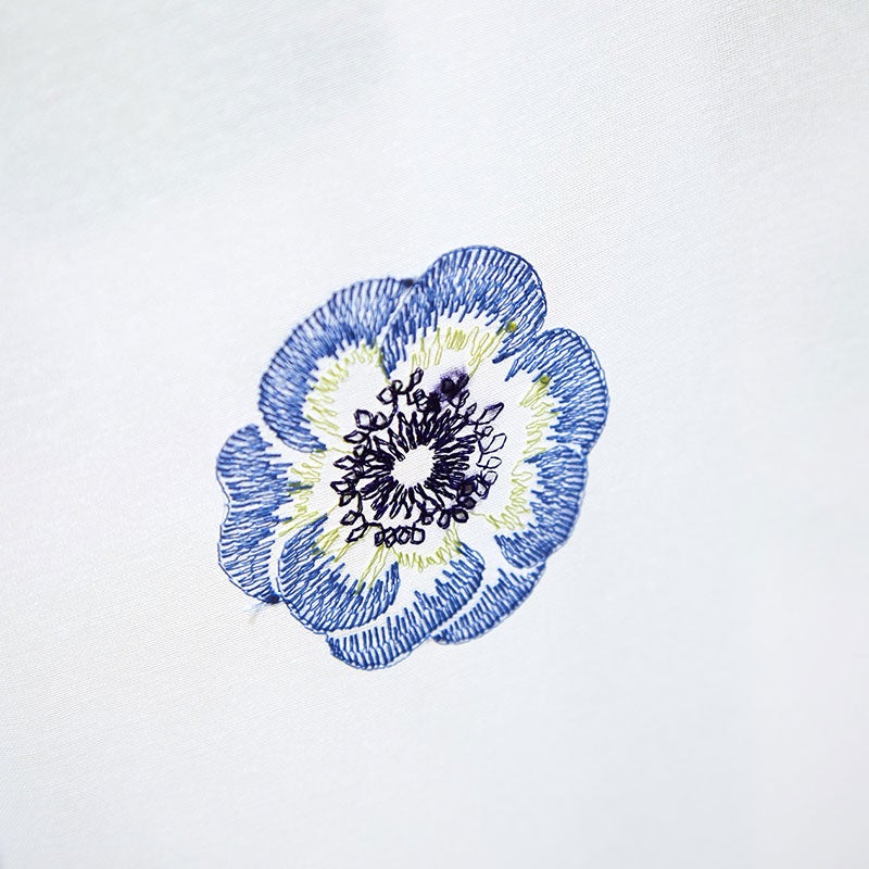 北欧カーテンシリーズ コクリコの花を立体感のある刺繍を施したデザイン刺繍レースカーテン Rico VOILE - リコボイル レース