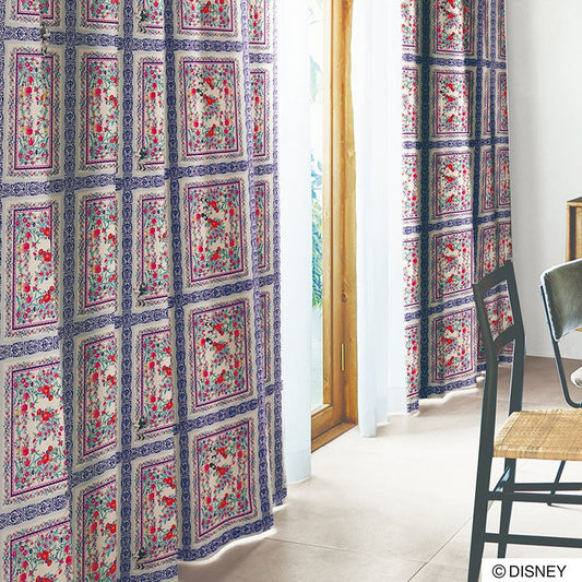 【Disney ディズニー】レトロなデザインにラフなタッチのミニーが特徴!2級遮光カーテン MICKEY Royal garden - ミッキー ロイヤルガーデン ミックス