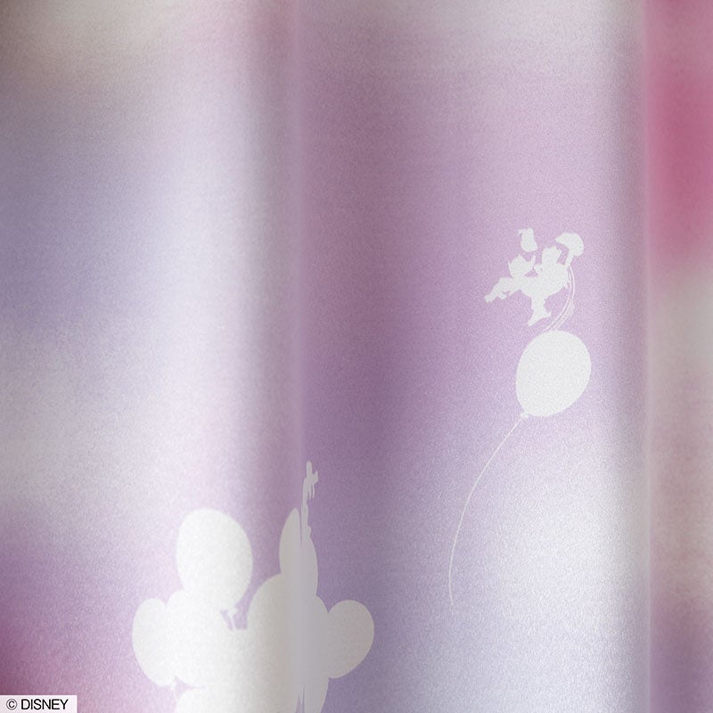 【Disney ディズニー】夢色グラデーションな空の2級遮光カーテン MICKY Mellow - ミッキー メロウ ピンク
