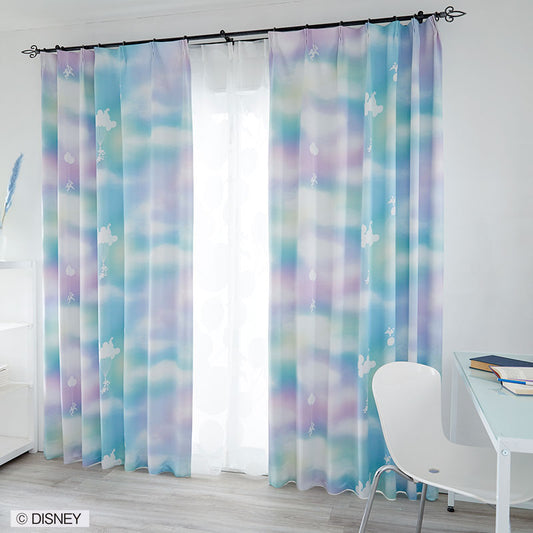 【Disney】夢色グラデーションな空の2級遮光カーテン MICKY Mellow- ミッキー メロウ ブルー 幅100×丈135~200cm(1枚入)