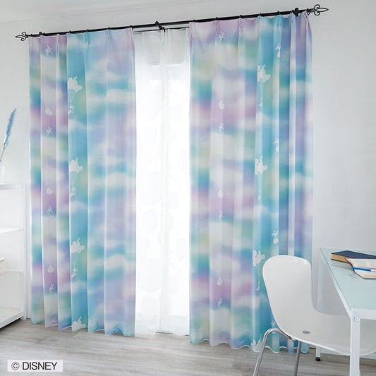 【Disney ディズニー】夢色グラデーションな空の2級遮光カーテン MICKY Mellow- ミッキー メロウ ブルー