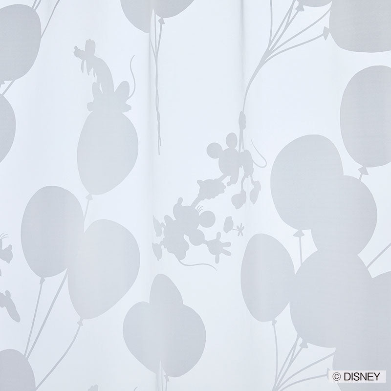 【Disney】風船で遊ぶミッキー達がリズミカルなオパールボイルレースカーテン MICKY Balloon Voile - ミッキー バルーンボイル ホワイト 幅100×丈133~198cm(1枚入)