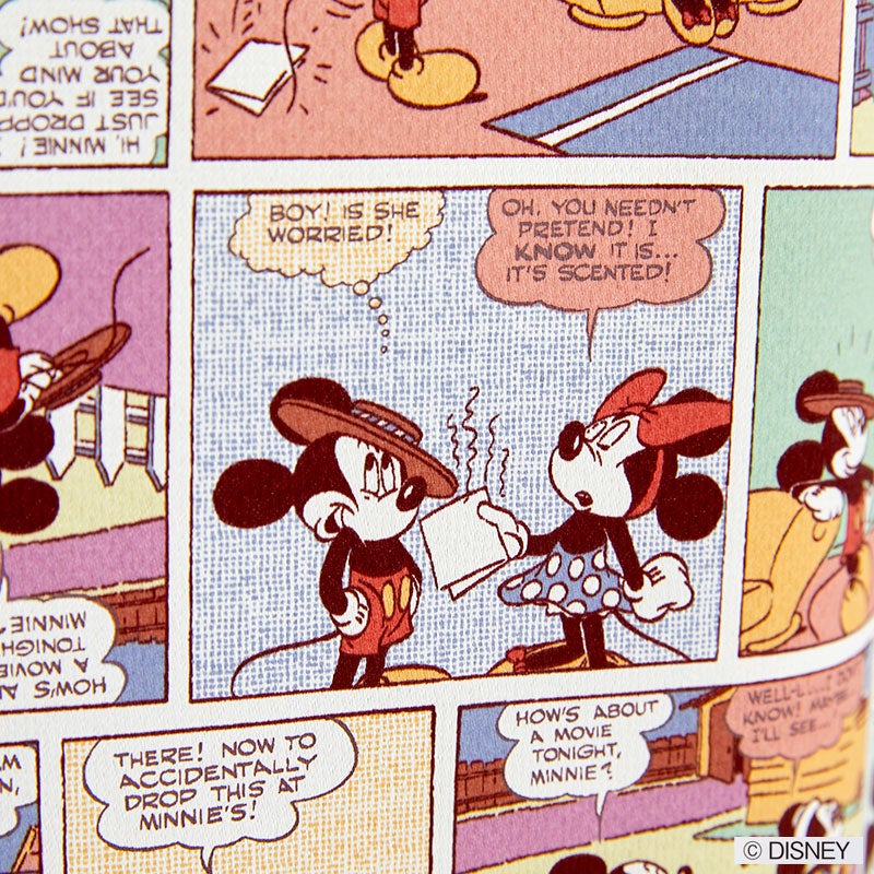 【Disney ディズニー】レトロなコミックアートのバックプリントデザイン1級遮光カーテン MICKY Retro comic - ミッキー レトロコミック ライトベージュ