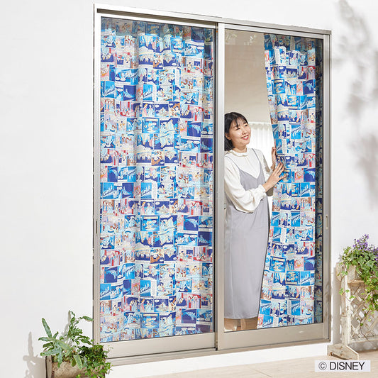 【Disney】シンデレラコミックアートのバックプリントデザイン2級遮光カーテン PRINCES Cinderella - プリンセス シンデレラ アイボリー 幅100×丈135~200cm(1枚入)