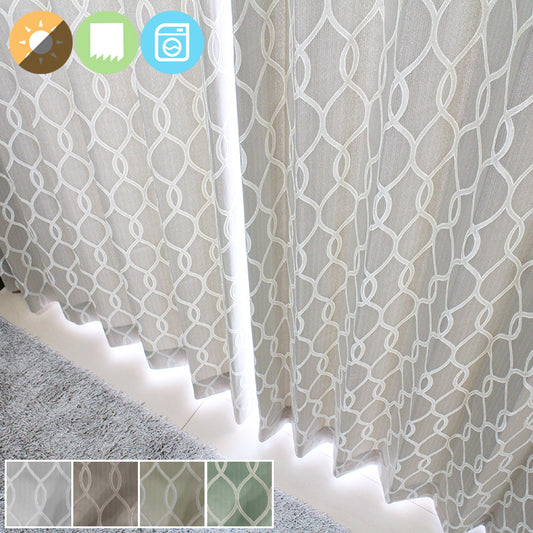 日本製ジャガード織り2級遮光カーテン Mall - モール